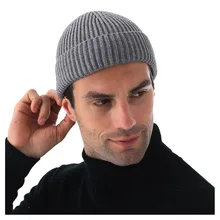 Шерстяные вязаные одноцветные коричневые шапки, Зимние береты, лыжная шапка с черепом, громоздкая шапка, Мужская мешковатая теплая вязаная крючком boina hombre# SP