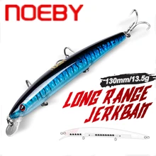 NOEBY – Leurre méné flottant Dur avec triple hameçon VMC, appât artificiel idéal pour la pêche à la carpe, 130mm, 13.5g, 0.3 0.6m 
