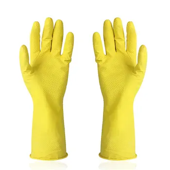 

new Kitchen Rubber Cleaning Gloves with Lining Reusable Household Waterproof Dishwashing Gloves (2-Pack) dropshipping