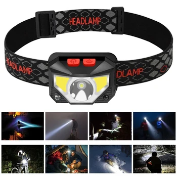 

Hot USB Headlamp Flashlight Rechargeable Headlight Waterproof Head Lights With Motion Sensor For Outdoors Household New