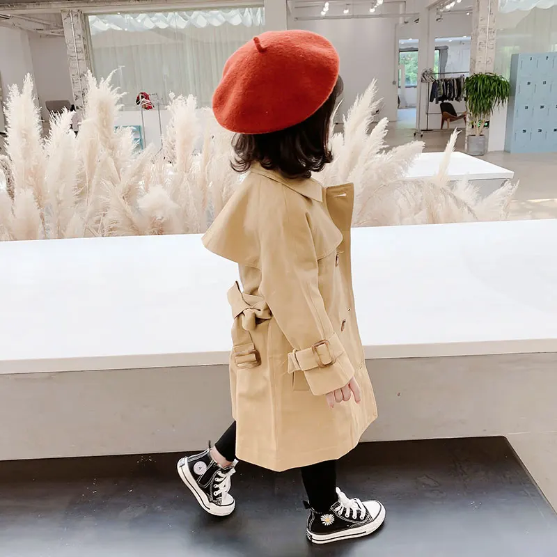 Весенняя детская одежда для маленьких девочек Длинная ветровка куртка детей