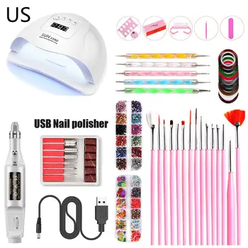 

Nail Art Tool 80W UV Nail Dryer Lamp Electric Polisher Brush Painting Pen Set 667D