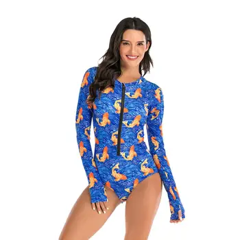 

One Piece Swimsuit Women Long Sleeve Rashguard Swimwear Bathing Suit Rash Guard Surfing Diving Monokini bodysuit Swimming Suit