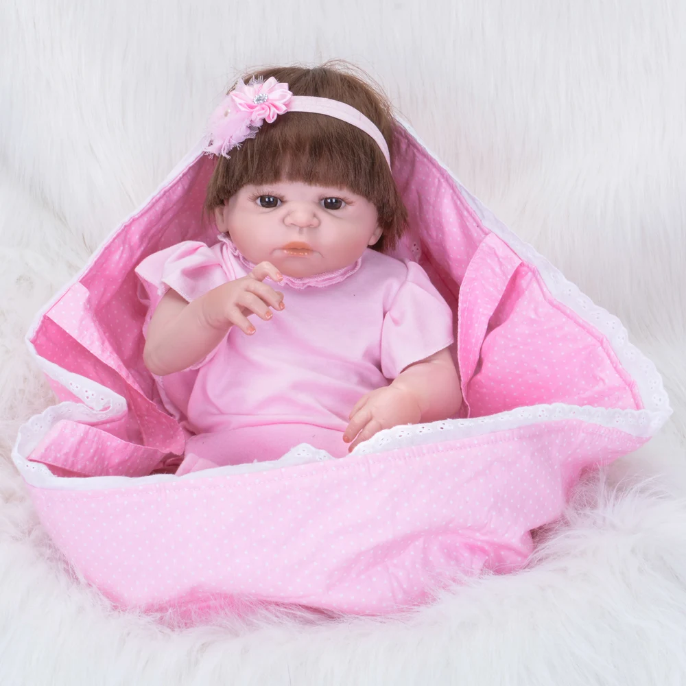 22 дюйма 55 см Горячая куклы Reborn Baby игрушка мягкий полный силиконовый корпус Винил Реалистичная Bebe Кукла Реалистичная игрушка для детей подарок на день рождения