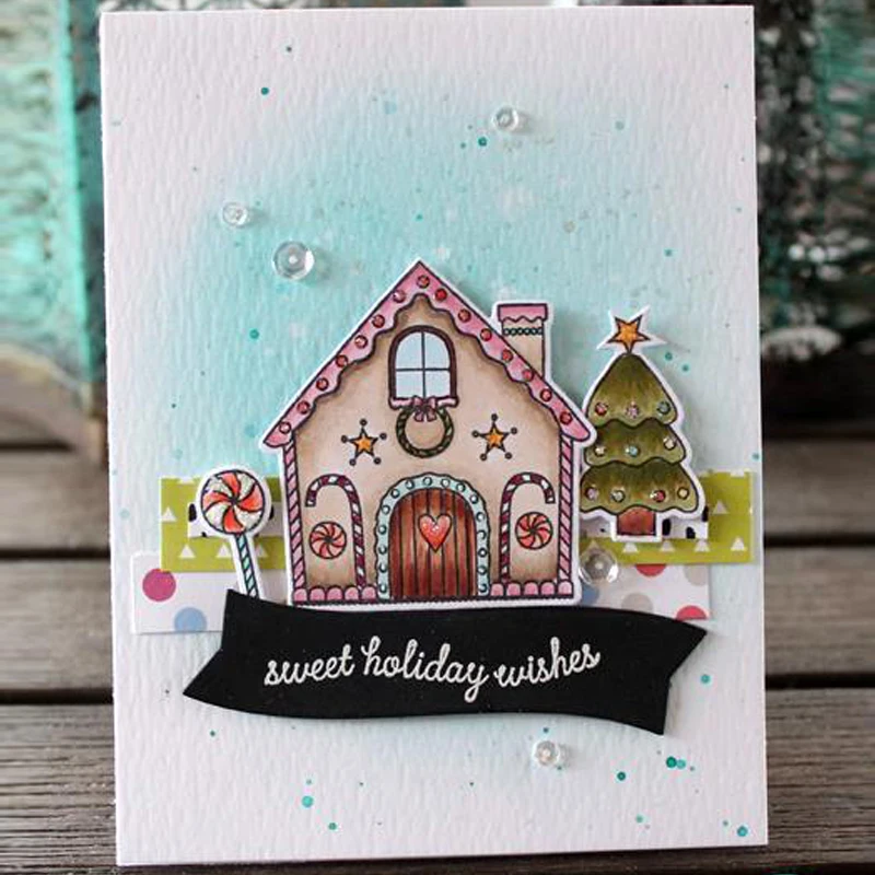 Прозрачные силиконовые штампы Candy House с надписями сделай сам для