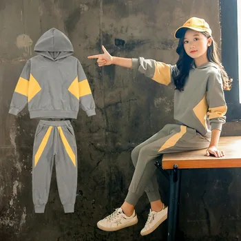 

2020 Spring Autumn Children Girl Clothing Sets Teenage Girls Leisure Hoodies Pants Sports 2Pcs/Suits Kids Clothes Tracksuits