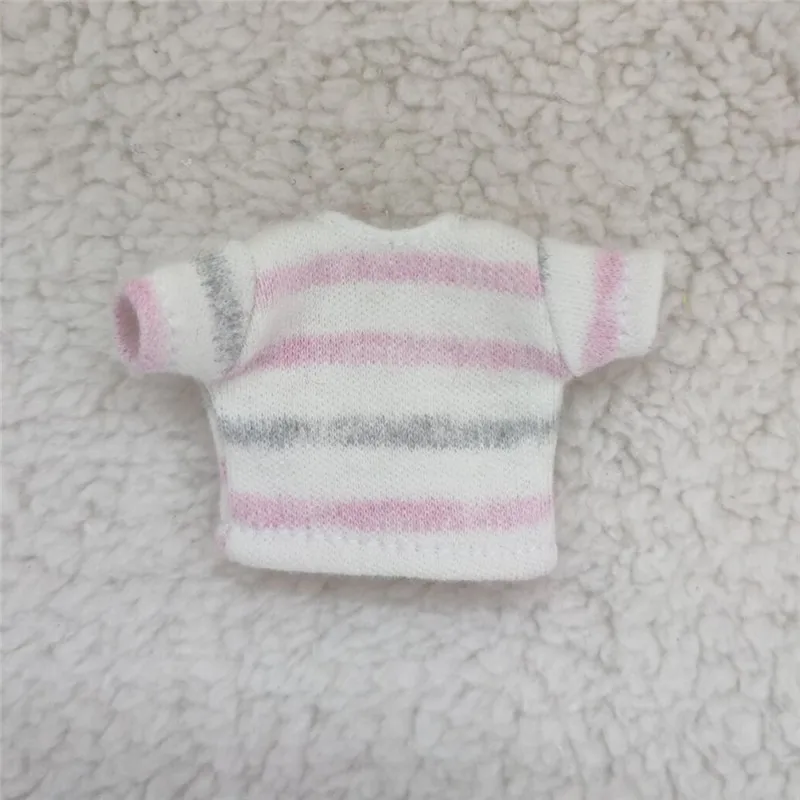 Candy Colors Doll Pink White Black Short Sleeve Hoodie T-Shirt Handmade Clothing Dress Up For Ob11,Obitsu11,Molly 1/12bjd Doll