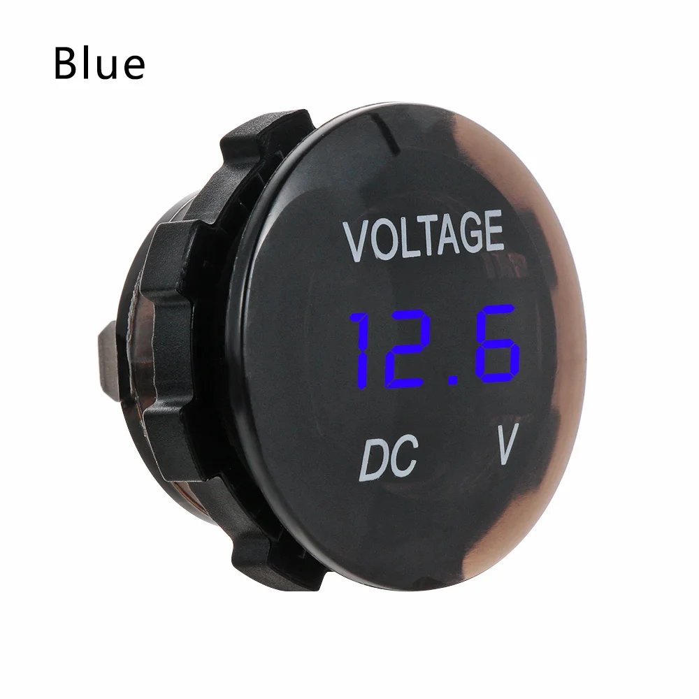 1 шт. Универсальный AC/DC 12 V-24 V светодиодный Панель цифровой измеритель напряжения вольтметра Дисплей вольтметр Аксессуары для мотоцикла и автомобиля - Цвет: blue