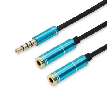 

100pcs 3.5mm Jack Microphone Headset Audio Splitter Female to 2 Male Headphone Mic Aux Extension Cables For phone Computer