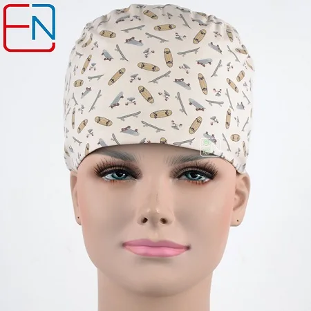 cap only Hennar Больничная Женская хирургическая шапочка маски доктора и медсестры хлопок медицинские регулируемые шапки высокое качество медицинская шапочка - Цвет: cap only
