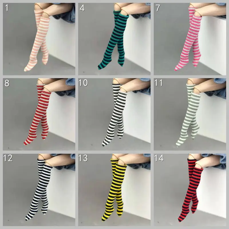 

1:6 Fashion Striped Dolls Socks for Barbie Doll Accessory Cute Stockings for Blythe Doll for Girl Gift 1/6 BJD Dollhouse DIY Toy