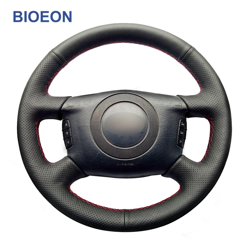 

Hand Stitch Black PU Artificial Leather Car Steering Wheel Cover for Audi A2 (8Z) A6 (C5) Avant A8 (D2) S4 2003-2005