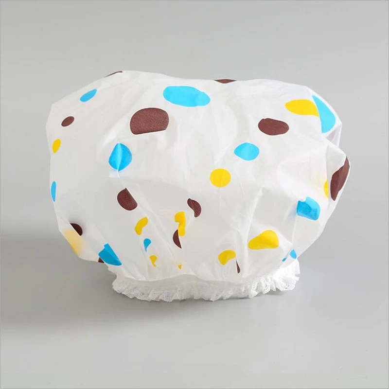 Hot Sale Waterproof Shower Cap Thicken Elastic Bath Hat Bathing Cap For Women Spa Bathing Accessory Hair Salon Bathroom Product