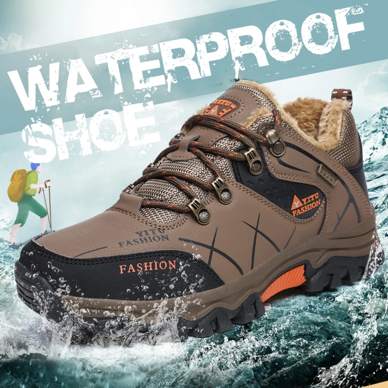 

Outdoor Mountain Desert Climbing shoes Men Ankle Hiking Boots Plus Size Fashion Classic Trekking boots tactical military boots