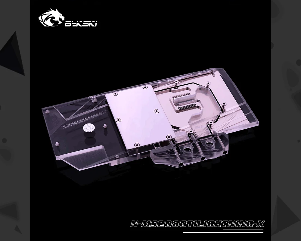 Bykski N-MS2080TILIGHTNING-X, полное покрытие видеокарты блок водяного охлаждения, для MSI RTX2080Ti освещение