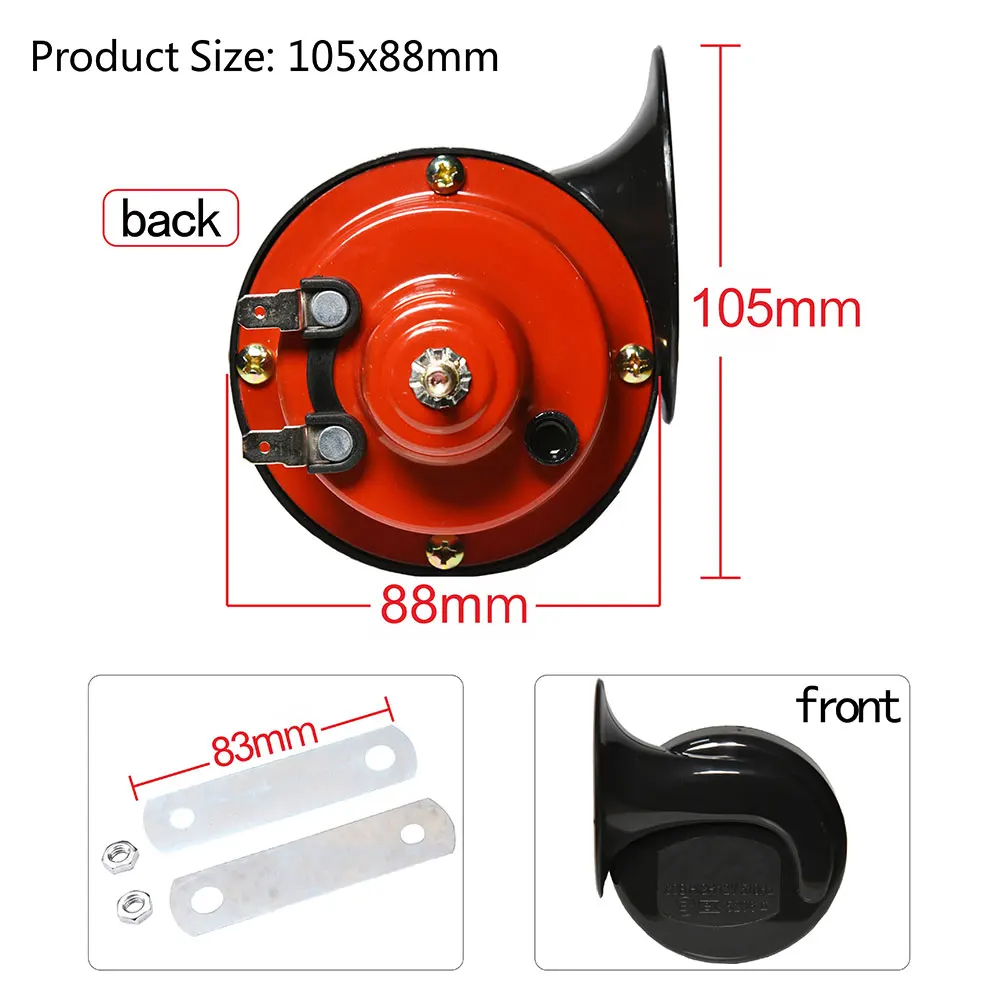 130DB Lautes Horn HAMON 2 Stück Wasserdichte Doppelhorn Super Laute Horn  12V Autohupe für LKW Auto Motorrad Fahrrad und Boot Schwarz Rot… (Rot) :  : Auto & Motorrad