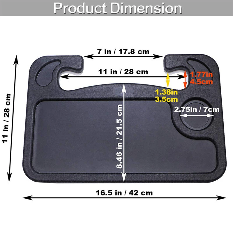Автомобильные аксессуары, автомобильный Настольный держатель для кофе, черный стол для ноутбука, компьютерный стол, руль, товары для еды, для работы, для питья, поднос для сиденья, для автомобиля