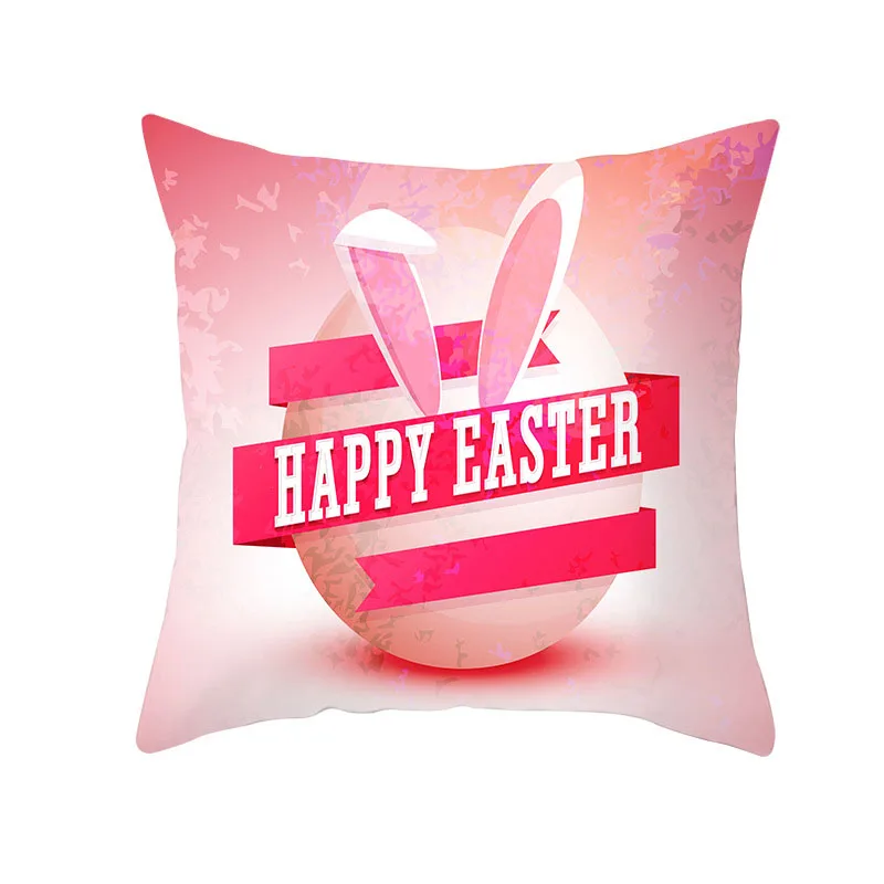 

Nordic Cushion Cover Happy Easter Egg Rabbit Throw Pillow Cover Polyester Cushion Case Sofa Living Room Cover Decorative Pillows