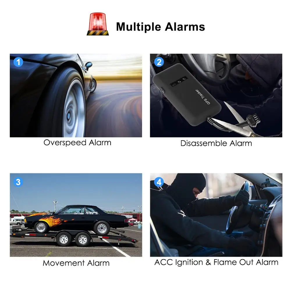 GPS Tracker Car Motorcycle Tracker GPRS Moto Vehicle Anti Theft Alarm System Relay Cut Off Fuel Oil TK110