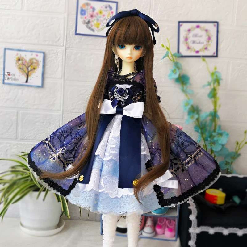 1/4 1/3 bjd doll dress + necklace + hairband for 1/3 1/4 BJD doll accessories doll clothes only dress 7