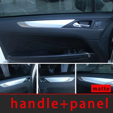 

For Lincoln MKC 2015-2019 chrome matt interior door handle frame and panel molding trim 4pcs
