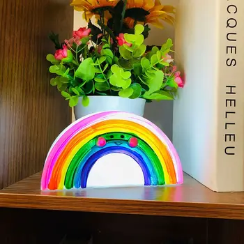 

Night Light Creative Smiley Rainbow Shape Colorful Projector Party Home Decor NEW