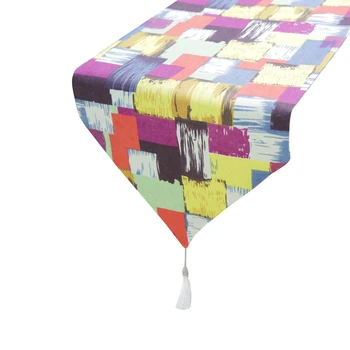 

1pcs Cotton Linen Table Runner colorful Tablecloth for Christmas Wedding Birthday Baby Shower Party Decorations camino de mesa