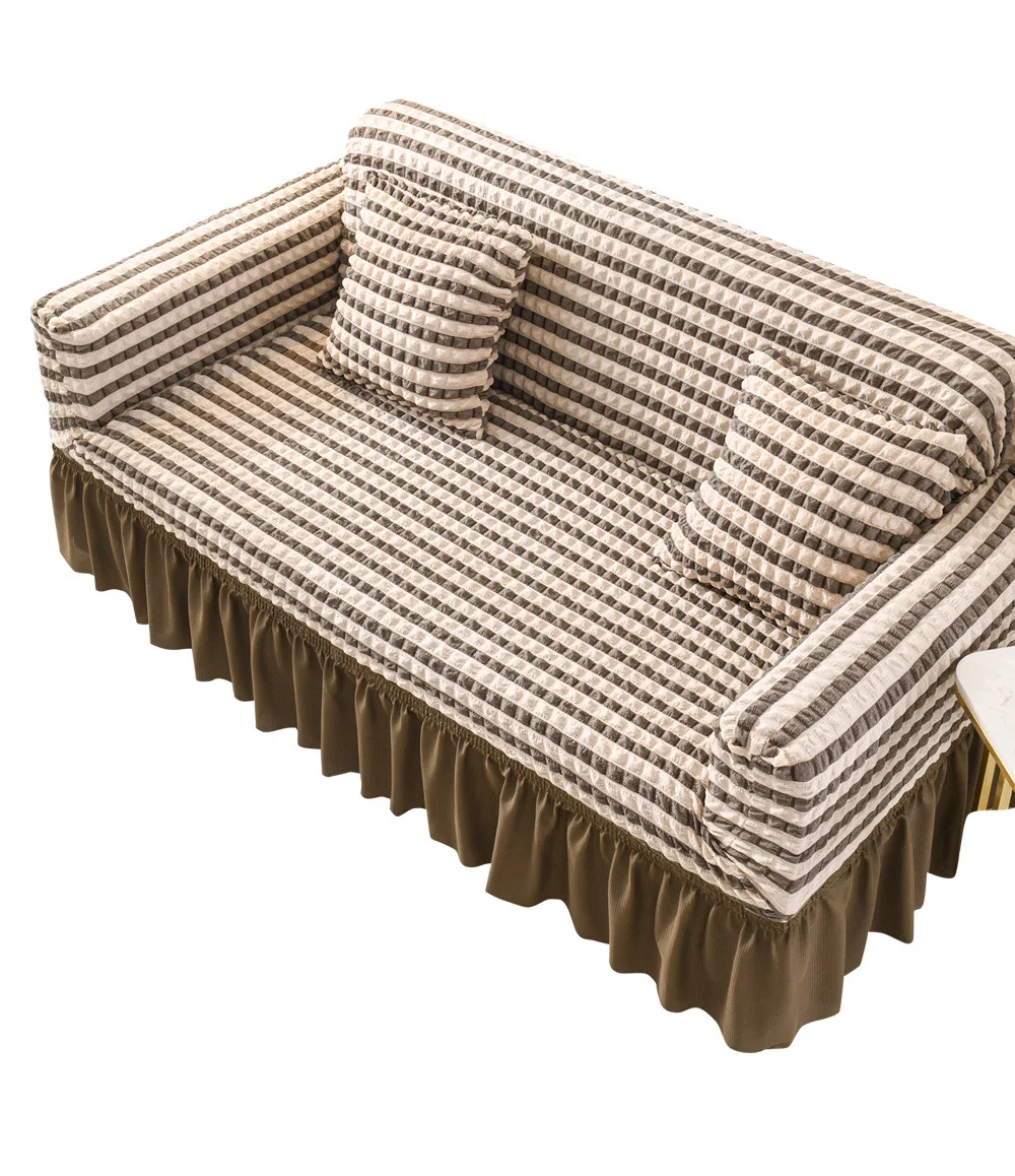 Sofa-Cover Bubble-Cloth Couch Stretch Universal Non-Slip Seersucker