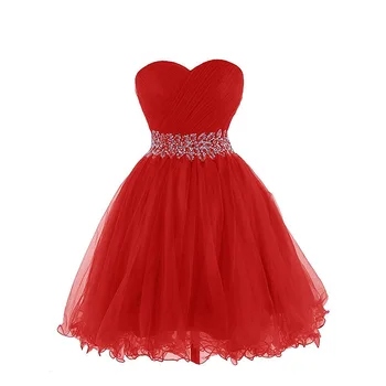 

BGW HT429 Sweetheart A Line Tulle Cocktail Dresses Sleeveless With Sequined Beaded Sashes Pleat Vestido Corto Cocktail 2020