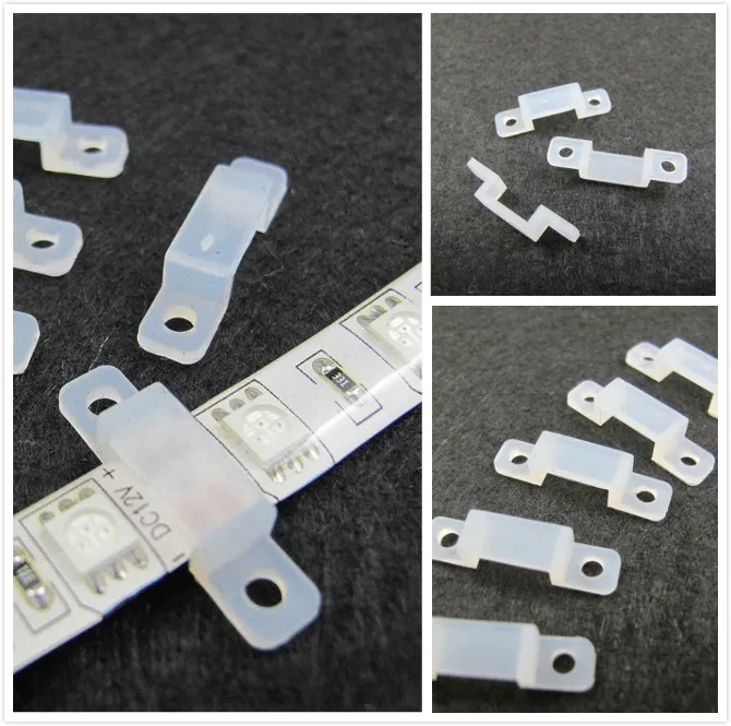 10 Pcs 10mm LED Fixing Mounting Clips For 220V 5050 2835 Waterproof Strip Light Connector Cable Tape | Обустройство дома