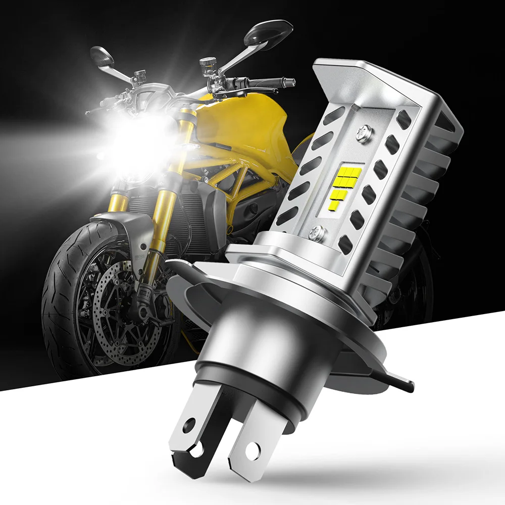 

H4 9003 Mini LED Motorcycle Headlight H4 hi/low Bulb all-in-one Lamp 12V LED HS1 P43T Motor Headlamp 15W 6500K White Accessories