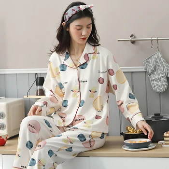 

2020 New Pajamas For Sexy Ladies Autumn And Winter Cotton Women's Sleepwear Girl's Lovely Nightdress