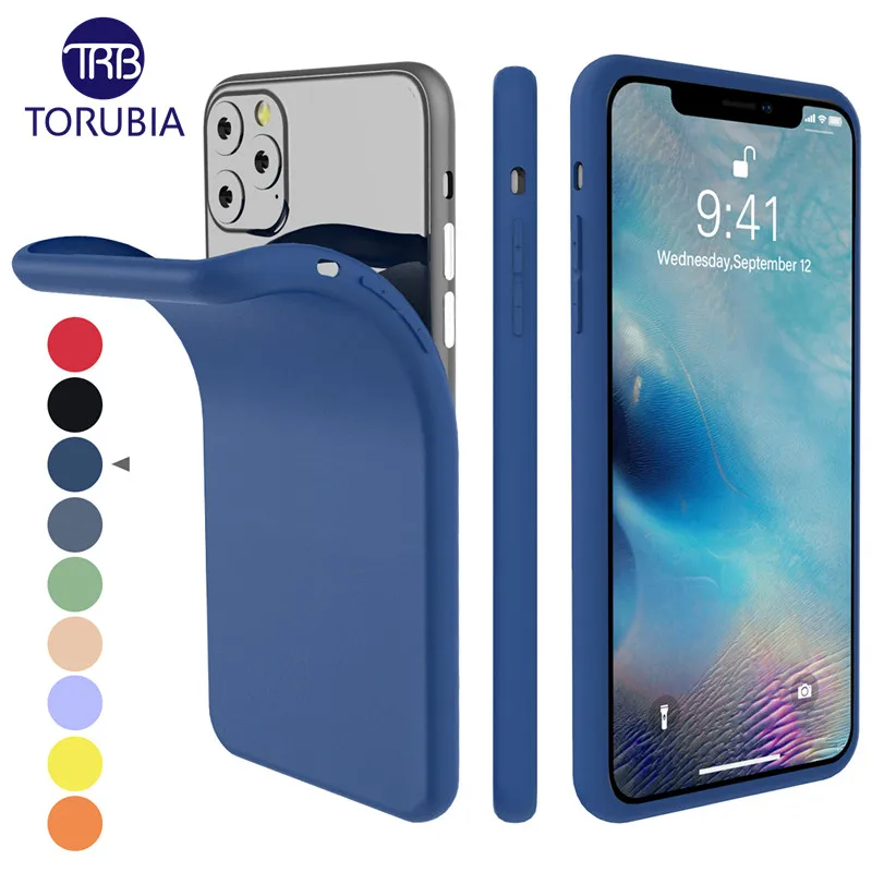 Per il iphone 11 11 Pro Max XI 2019 Custodia In Silicone di Colore Della Caramella Originale Built-In Velluto Sottile Opaca Molle Della Copertura di TPU per iPhone Caso di 11