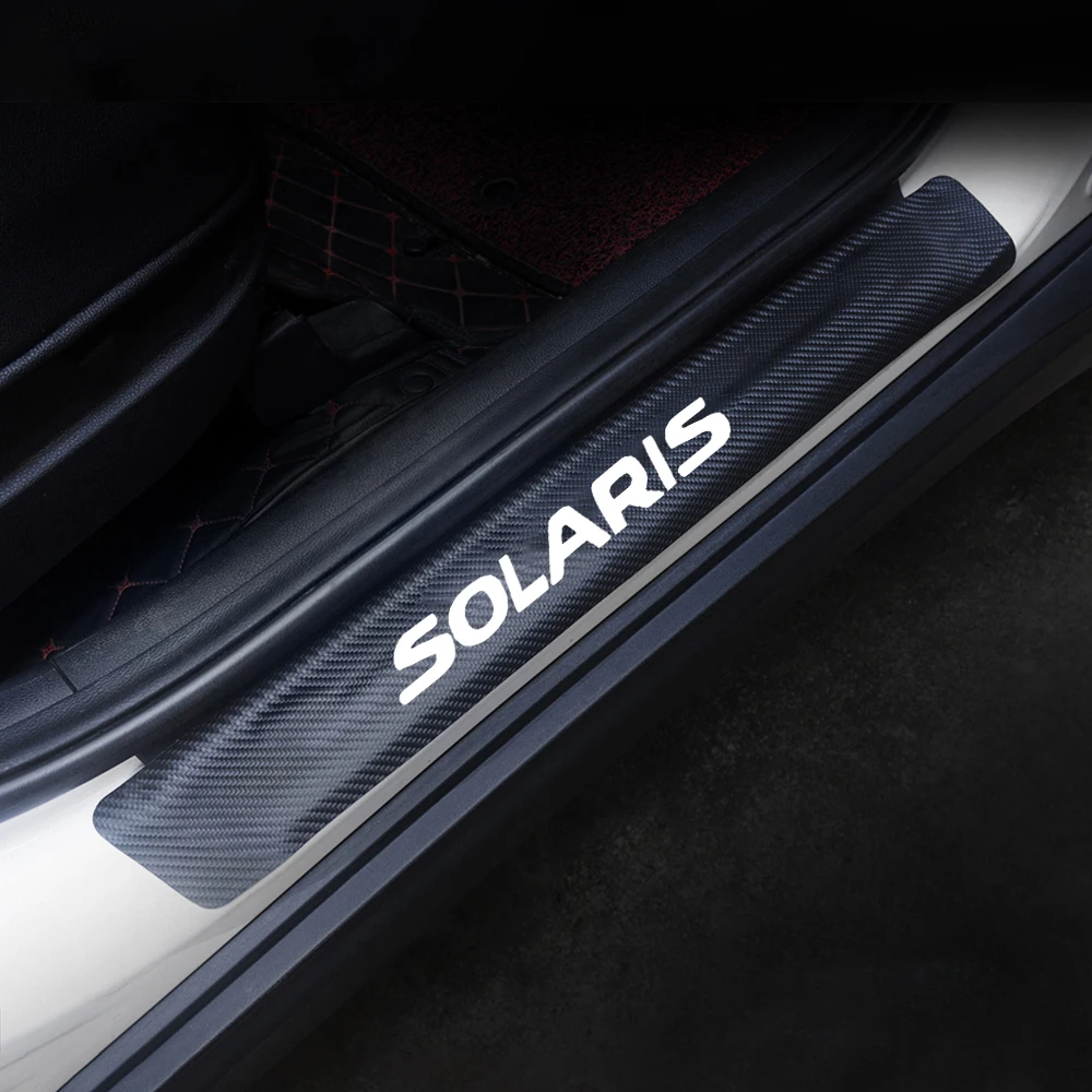 Для Hyundai Accent Solaris 2000-2018 2019 2020 порог порога из углеродного волокна PU для автомобиля