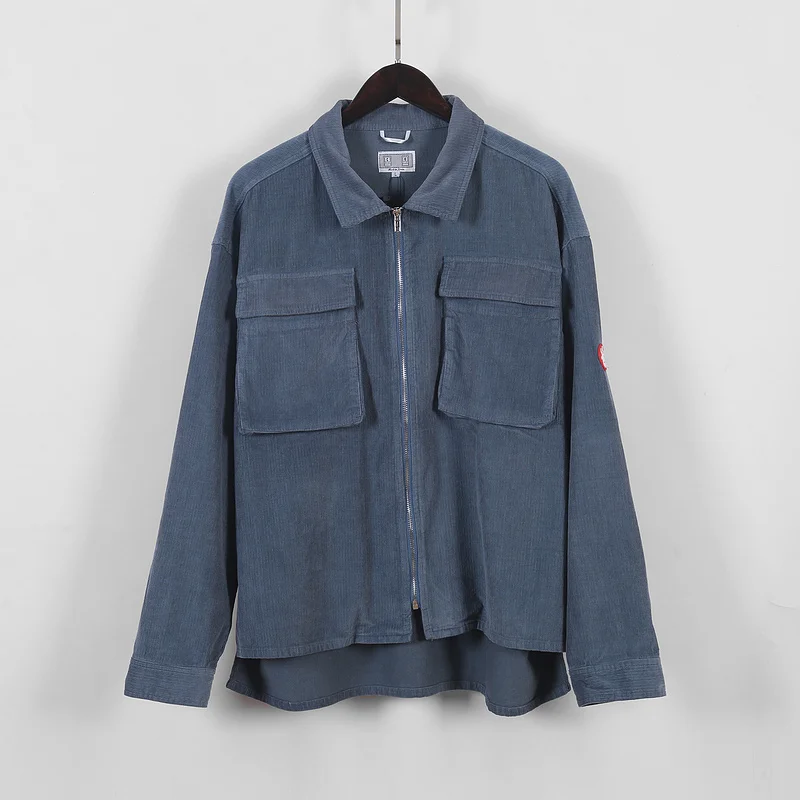 

Top Version 2020 C.E CORDUROY ZIP SHIRT JACKET Men Women CAVEMPT Oversized Turn-Down Collar Extended Jacket Cargo Coats Men