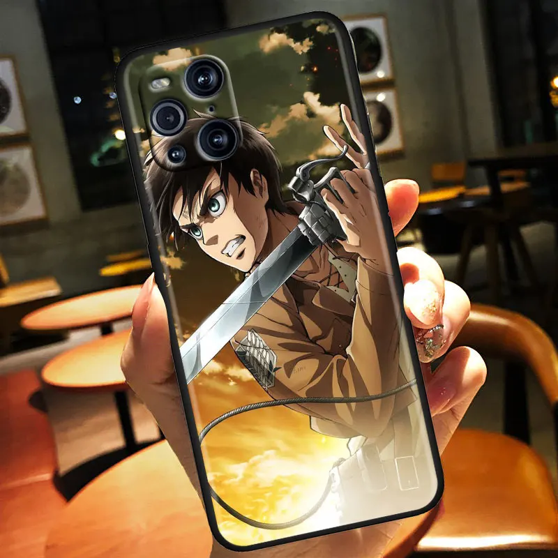 Japanese Anime Attack On Titan For OPPO Find X3 X2 Pro Neo F19 F15 F11 F9 F7 R17 R15 R9 5G Silicone Soft Black Phone Case cases for oppo phones