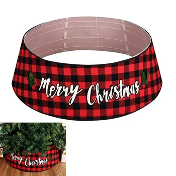 

Christmas Tree Skirt Red And Black Plaid Mat Christmas Ornaments Holiday Skirts for Home Party Supplies Natal Tree Skirts