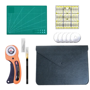 

Sewing Cutting Set Double Sided Cutting Mat Rotary Cutter Quilting Ruler