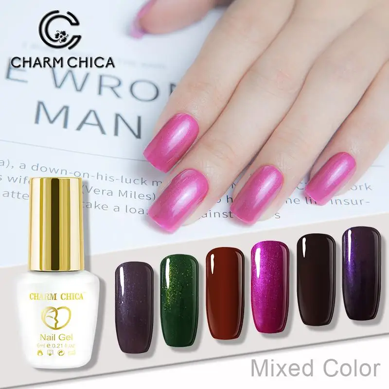 CHARM CHICA Uv лак для ногтей замачиваемый Гибридный гель белый синий зеленый цвет Esmalte