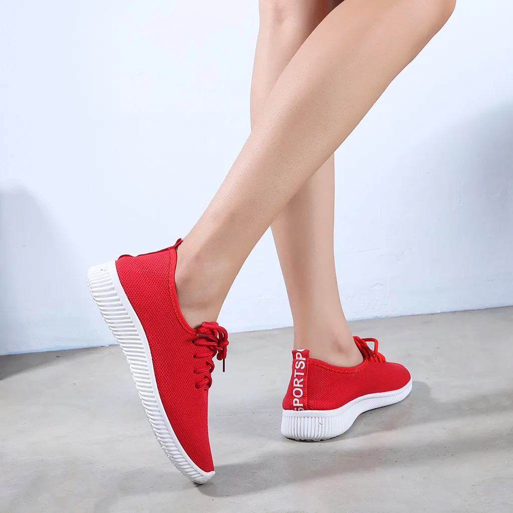 Women Sneakers Outdoor Solid Round Toe Breathable Loafers Soft Leisure Flat Running Shoes Sports Shoes Light Bottom Shoes#1007