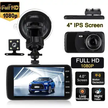

1080p 4" Dual Lens Auto Vehicle Video Recorder Dash Cam Dashcam Car DVR Rear View Camera G-sensor Night Vision 170