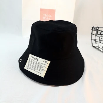

Hat female Japanese fashion patch fisherman hat wild big brim outdoor sun hat basin hat male