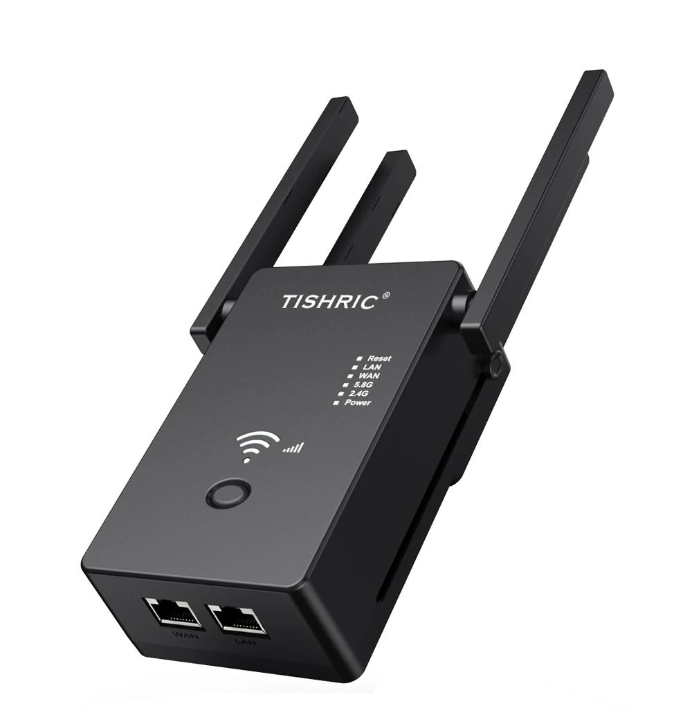 TISHRIC Router Wifi Repeater 1200M Dual Band 5GHz Wireless Wifi Repeater Network Wi fi Extender Signal Amplifier Gigabit Router