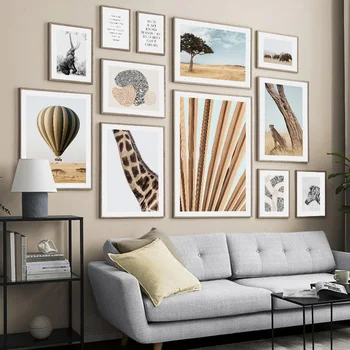 

Elephant Giraffe Zebra Dot Abstract Leaf Wall Art Canvas Painting Nordic Posters And Prints Wall Pictures For Living Room Decor