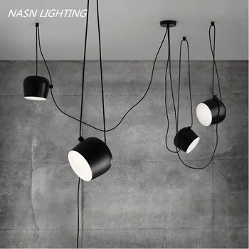 

FUMAT Modern Creative Fashion DIY Aim Lamp Indoor Lighting White Black Iron Shade Pendant Light Cafe Suspension Lamp Luminaire