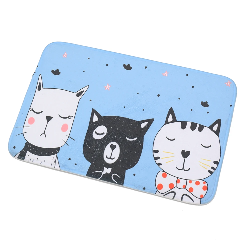 Cute cats Фланелевый коврик для входной двери с рисунком животных, мягкий коврик для домашних животных с толщиной 1 см, Противоскользящий коврик для задней панели - Цвет: Cute cats