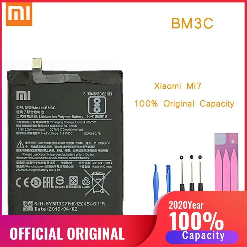 Оригинальный аккумулятор для телефона Mi7 батарея Xiaomi Mi 7 BM3C сменные батареи Xiomi