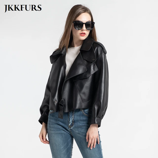 シープスキンジャケット 女性用本革ジャケット,本物のシープスキンコート,新しい