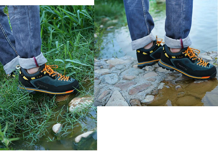 Уличные мужские треккинговые ботинки, кожаные треккинговые ботинки, дышащие походные ботинки, мужские кроссовки, нескользящие спортивные ботинки для альпинизма