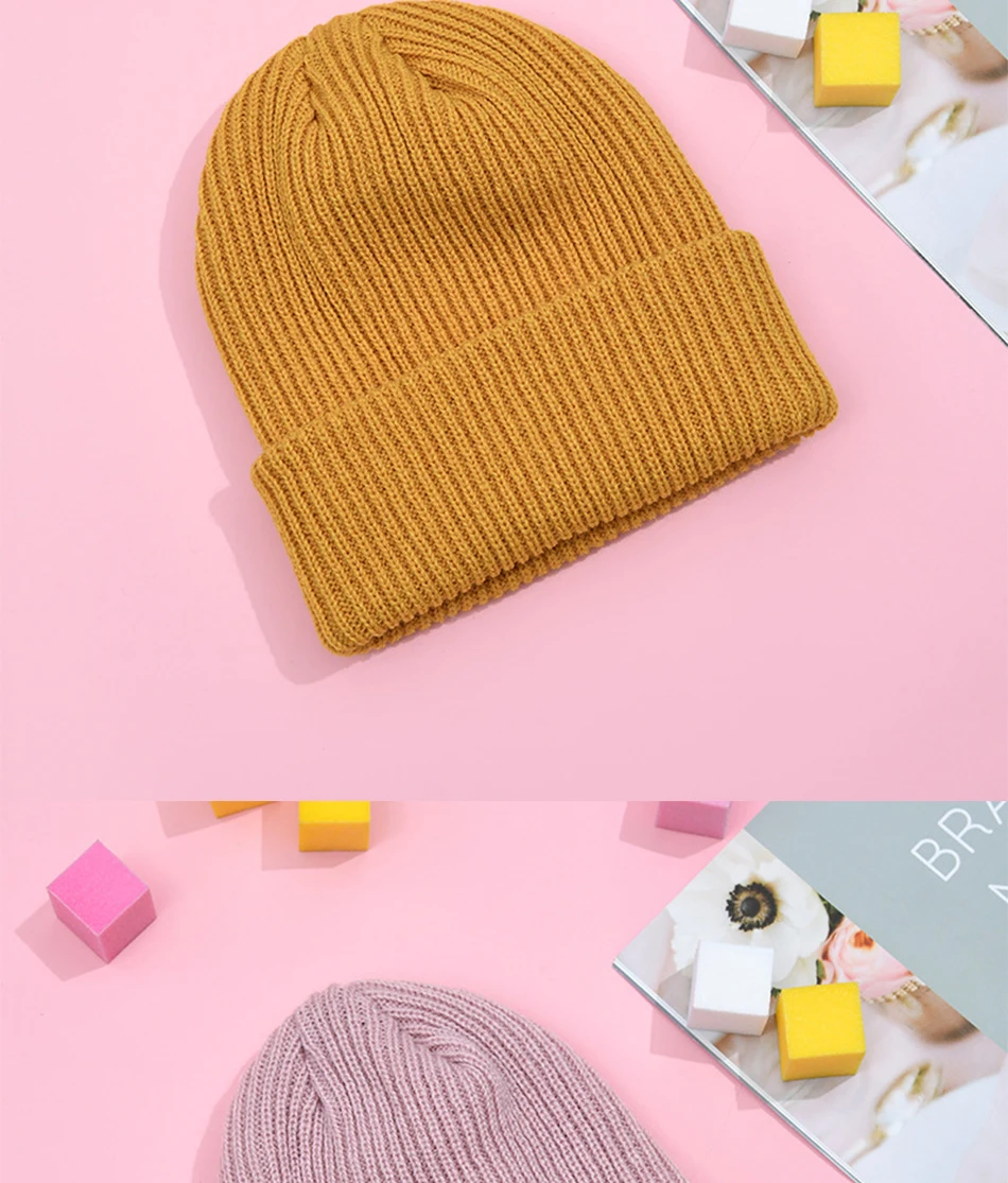 2022 New Womens Beanie Hat warm Autumn ladies Wool Knit Beanie Hat Cuff Beanie Watch Cap for Girls Spring Skull Hats for Female